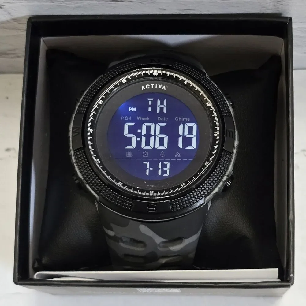 Activa Summit Digital Men's Watch 50mm Black Camouflage ACW1915MC-002 Brand New